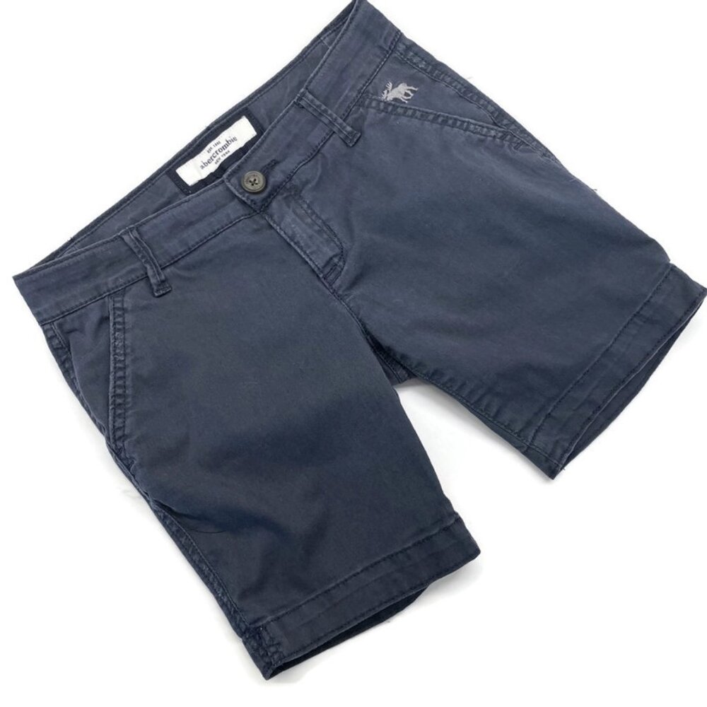 Abercrombie Cotton Chino Shorts Cute Stretch Navy Blue Girls Size 10